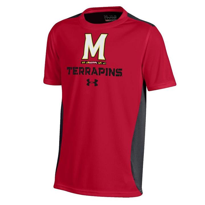 Boys 8-20 Under Armour Maryland Terrapins Colorblock Tech Tee, Boy's, Size: M(10-12), Red