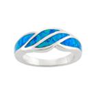 Lab-created Blue Opal Sterling Silver Swirl Ring, Women's, Size: 7