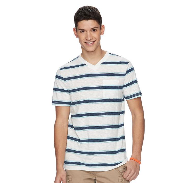 Men's Urban Pipeline&reg; Slub Striped Tee, Size: Small, Dark Blue