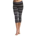 Women's Colosseum Striped Capri Yoga Leggings, Size: Xs, Black
