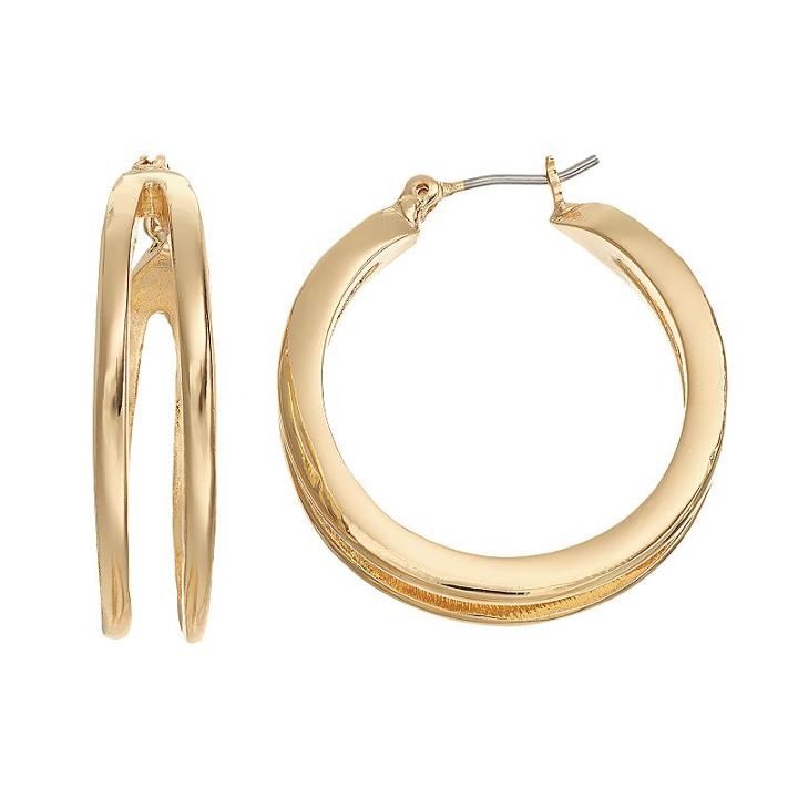 Dana Buchman Split Hoop Earrings, Women's, Gold