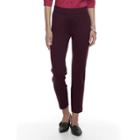 Petite Croft & Barrow&reg; Tummy-slimming Slim-leg Ponte Pants, Women's, Size: Large, Dark Brown