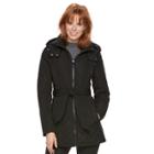 Women's Sebby Collection Faux-leather Trim Quilted Jacket, Size: Xl, Black