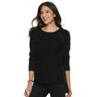 Women's Rock & Republic&reg; Raglan Sleeve Sweater, Size: Xs, Black