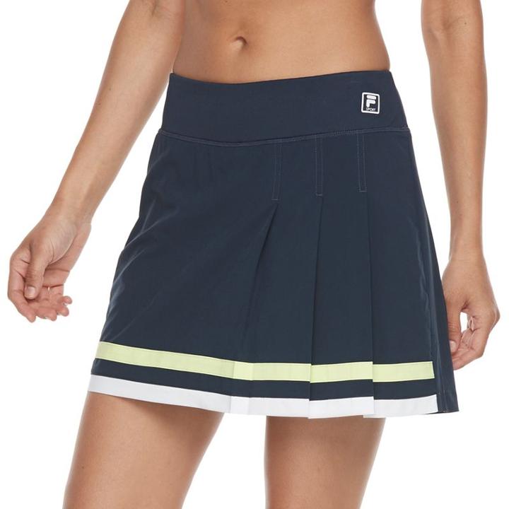 Women's Fila Sport&reg; Stripe Trim Pleated Skort, Size: Medium, Blue (navy)
