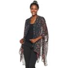 Women's Apt. 9&reg; Satin Striped Floral Ruana, Black
