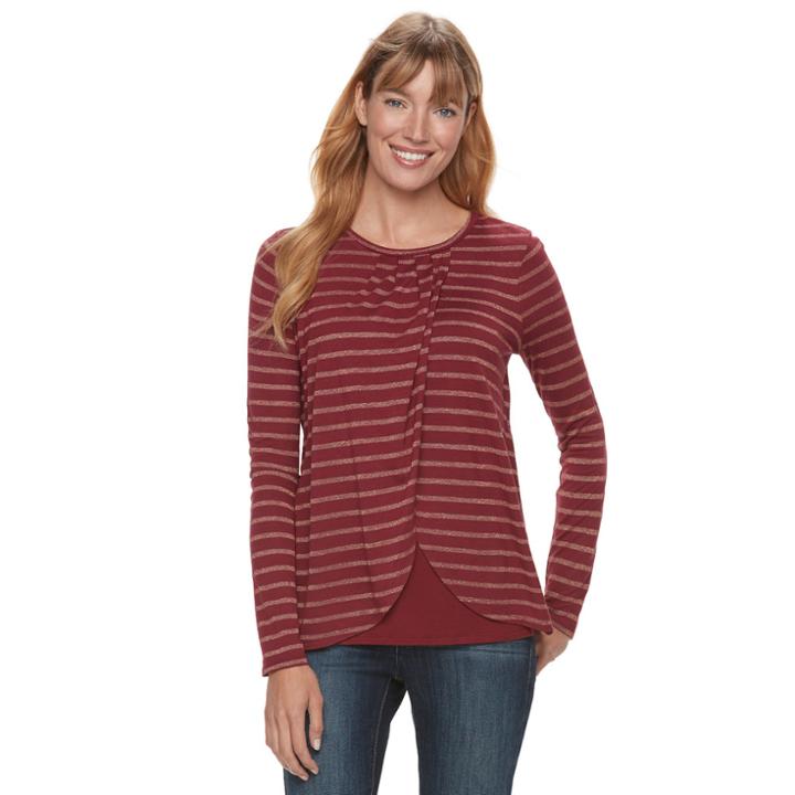 Maternity A:glow Tulip Wrap Nursing Top, Women's, Size: L-mat, Dark Red