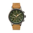 Timex Men's Expedition Scout Leather Chronograph Watch, Size: Large, Brown