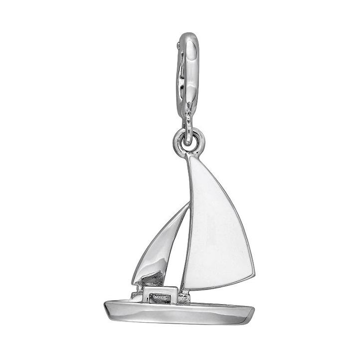 Laura Ashley Nautical Collection Sterling Silver Sailboat Charm, Women's, Grey