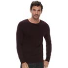 Men's Marc Anthony Slim-fit Heathered Crewneck Sweater, Size: Large, Drk Purple