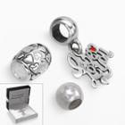 Individuality Beads Sterling Silver Heart And Spacer Bead And Crystal I Love You Charm Set, Women's, Grey