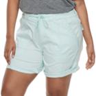 Plus Size Juniors' Plus Unionbay Marty Rolled Shorts, Teens, Size: 20 W, Med Blue
