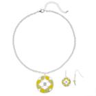 Yellow Circle Necklace & Drop Earring Set, Women's