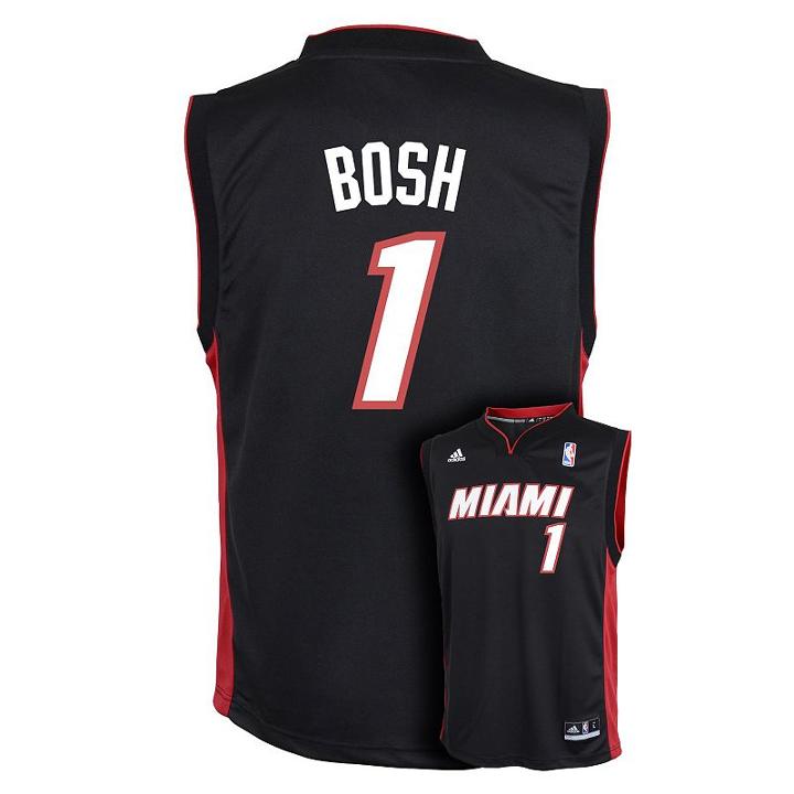 Boys 8-20 Adidas Miami Heat Chris Bosh Nba Replica Jersey, Boy's, Size: M(10-12), Black