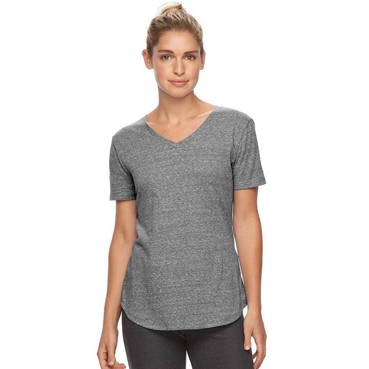 Women's Tek Gear&reg; Easy Nep V-neck Yoga Tee, Size: Xl, Oxford