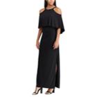 Women's Chaps Embellished Blouson Evening Gown, Size: 18, Black