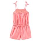 Girls 4-8 Carter's Crochet-yoke Romper, Girl's, Size: 8, Orange