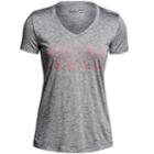 Women's Under Armour Tech V-neck Twist Graphic Tee, Size: Medium, Silver