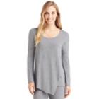 Women's Cuddl Duds Softwear Overlay Tee, Size: Xlrg Av/rg, Grey (charcoal)