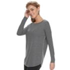 Petite Apt. 9&reg; Sparkle Boatneck Sweater, Women's, Size: M Petite, Med Grey