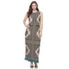 Plus Size Suite 7 Printed Blouson Maxi, Women's, Size: 14 W, Blue Other