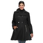 Plus Size Apt. 9&reg; Wool Blend Double-breasted Coat, Women's, Size: 1xl, Black