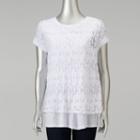 Women's Simply Vera Vera Wang Mesh Jacquard Tee, Size: Medium, White