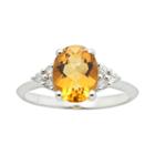 10k White Gold Citrine And Diamond Accent Ring, Women's, Size: 8, Orange
