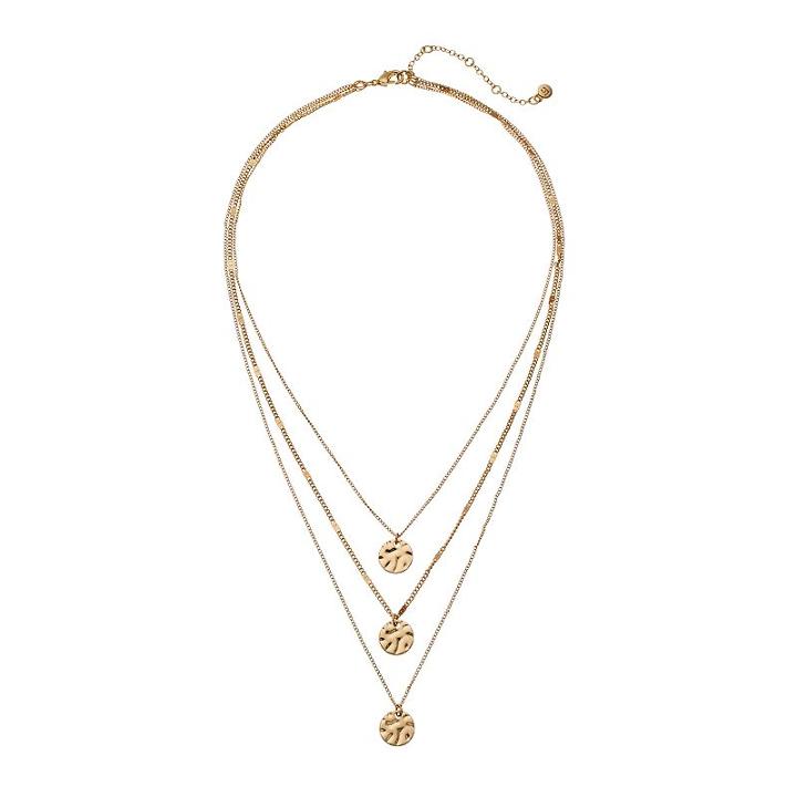 Lc Lauren Conrad Disc Multistrand Necklace, Women's, Gold