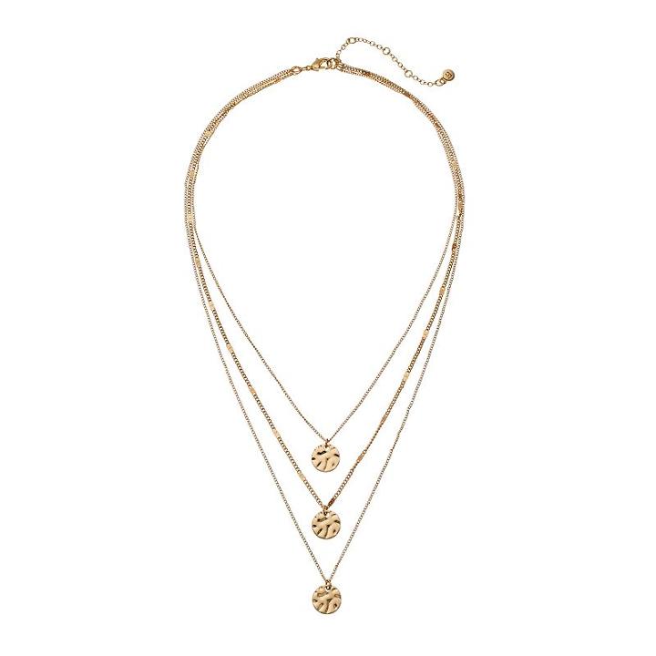 Lc Lauren Conrad Disc Multistrand Necklace, Women's, Gold