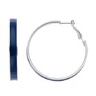 Blue Nickel Free Hoop Earrings, Women's, Navy