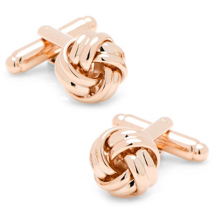Rose Gold Knot Cuff Links, Men's