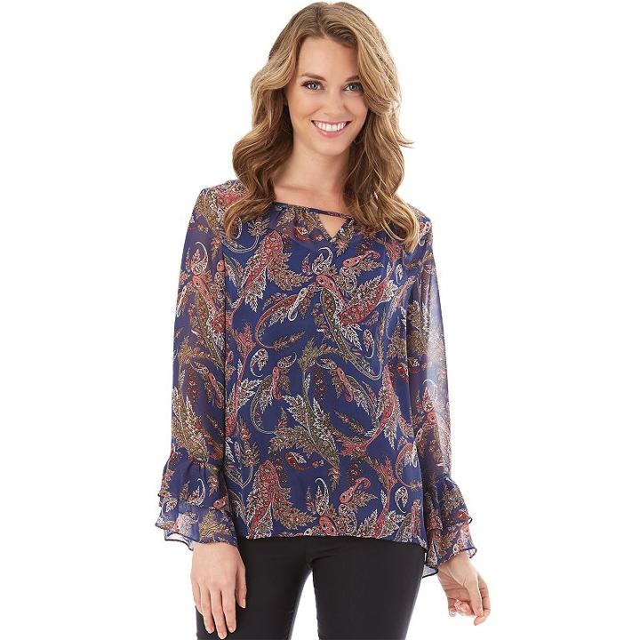 Women's Apt. 9&reg; Print Keyhole Top, Size: Medium, Ovrfl Oth