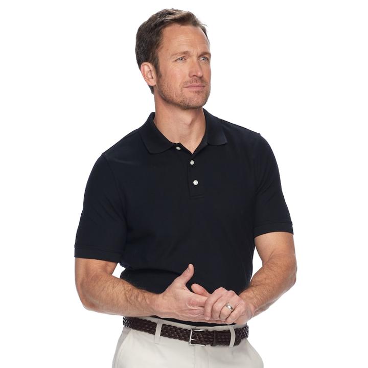 Men's Croft & Barrow&reg; Pique Performance Polo, Size: Medium, Black