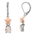 Simply Vera Vera Wang Two Tone Flower Teardrop Earrings, Women's, Pink
