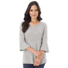 Women's Apt. 9&reg; Mitered Bell Sleeve Top, Size: Xxl, Light Grey