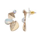 Lc Lauren Conrad Textured Leaf Nickel Free Drop Earrings, Women's, Grey