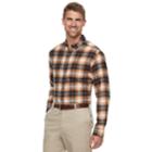 Men's Croft & Barrow&reg; Classic-fit Patterned Flannel Button-down Shirt, Size: Xl, Light Grey