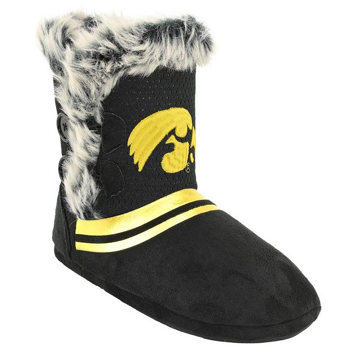 Women's Iowa Hawkeyes Mid-high Faux-fur Boots, Size: Small, Black