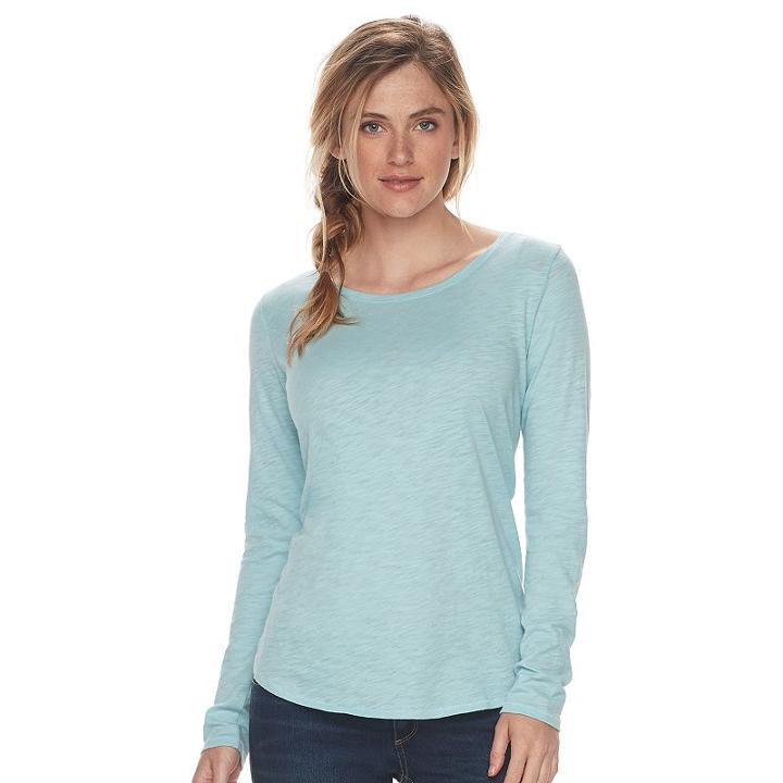 Women's Sonoma Goods For Life&trade; Essential Crewneck Tee, Size: Xl, Light Blue