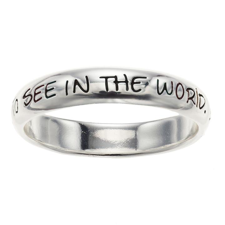 Primrose Sterling Silver Be The Change You Wish To See In The World Ring, Women's, Size: 7