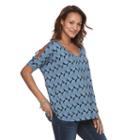 Maternity A:glow Cold-shoulder Tee, Women's, Size: M-mat, Med Blue