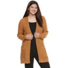 Juniors' Plus Size So&reg; Solid Boyfriend Cardigan, Teens, Size: 3xl, Gold