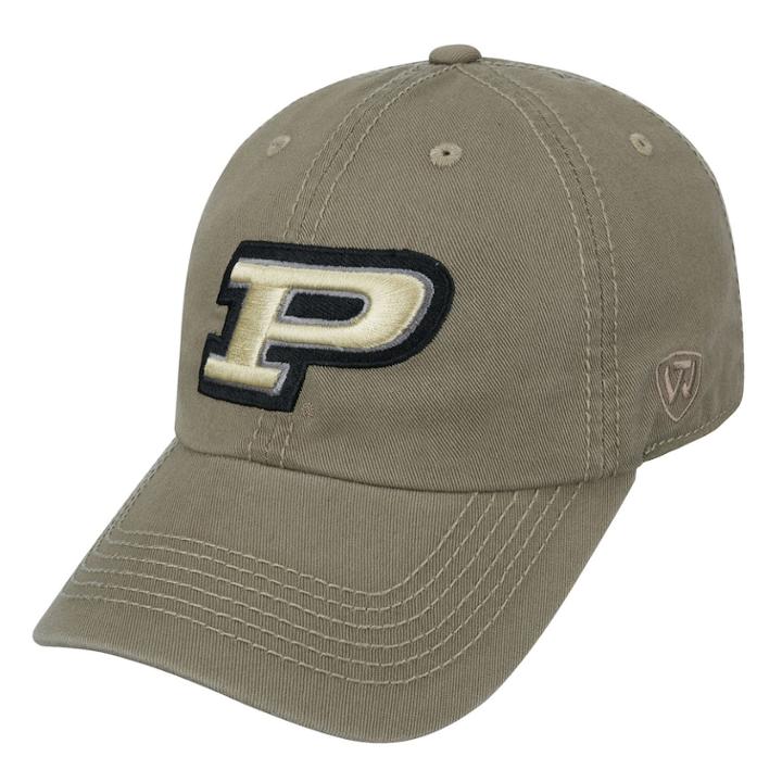 Adult Top Of The World Purdue Boilermakers Crew Adjustable Cap, Men's, Beig/green (beig/khaki)