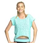 Women's Colosseum Caribbean Burnout Cropped Yoga Tee, Size: Xs, Dark Green