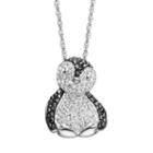 Artistique Crystal Sterling Silver Penguin Pendant Necklace - Made With Swarovski Crystals, Women's, White