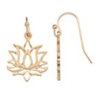 Lc Lauren Conrad Lotus Flower Nickel Free Drop Earrings, Women's, Gold