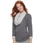 Women's Elle&trade; Ruched Tee & Scarf Set, Size: Xxl, Natural