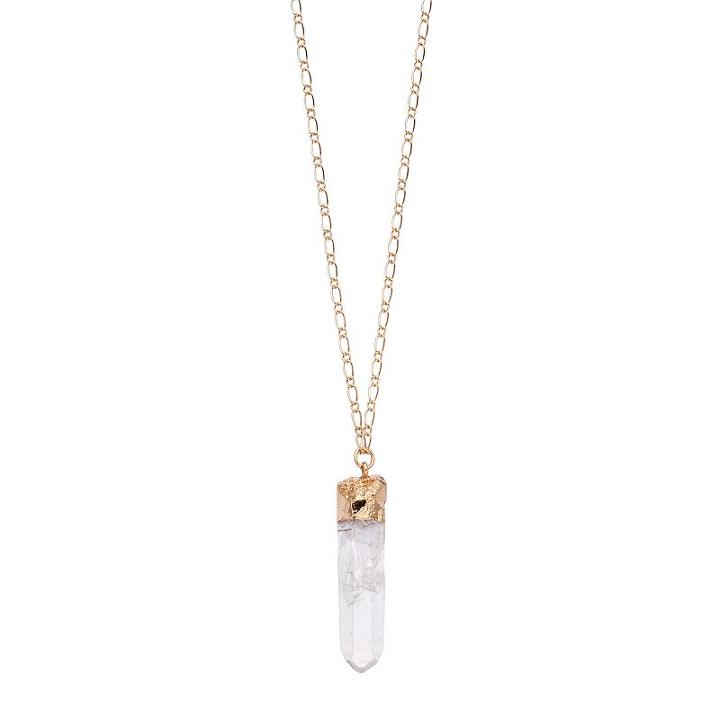 Mudd&reg; Long Simulated Quartz Pendant Necklace, Women's, Multicolor