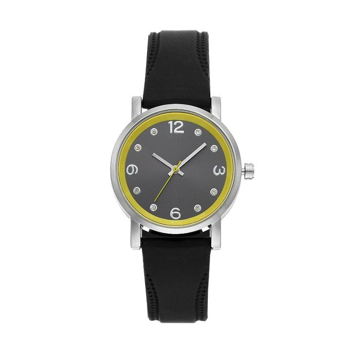 Women's Crystal Accent Watch, Size: Medium, Black